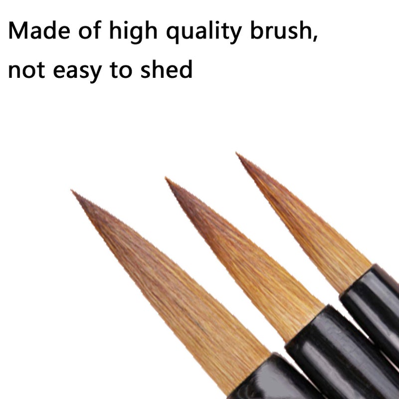 Befiy Chinese Calligraphy Brush, Writing Drawing Watercolor Ink Brushes Hubi Paintingâ€‚Kanji Sumiâ€‚Wolf Bamboo Brushes Set for Professional Beginner (Green) - Image 2